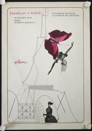 a poster with a butterfly and a man in a hat