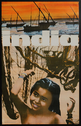 a poster of a girl in a net
