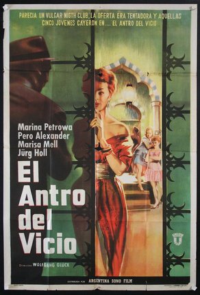 a movie poster with a woman holding a door