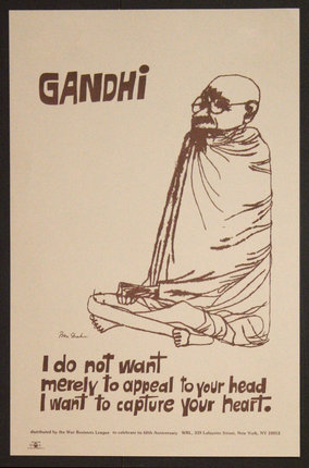 a poster with a man wrapped in a blanket