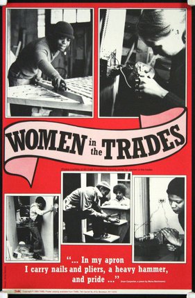a poster with several images of women in the trades