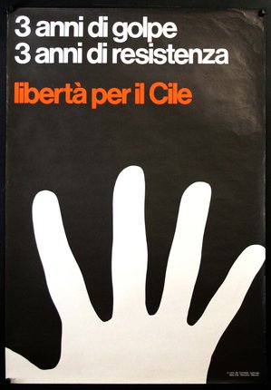 a poster with a hand print