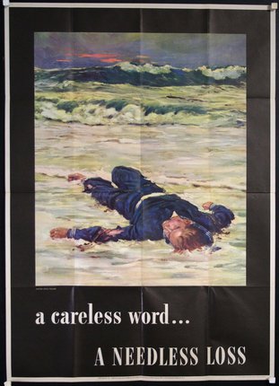 a poster of a man lying on the beach
