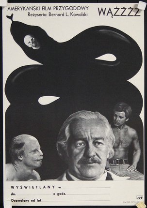 a poster of a man with a snake