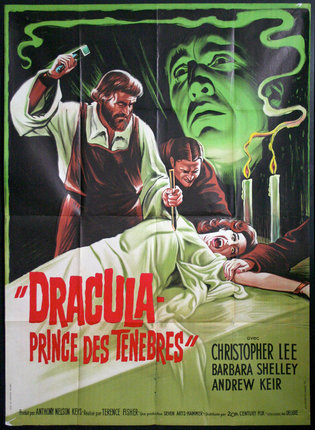 a movie poster of a man holding a woman lying on a bed