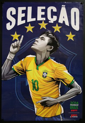 a poster of a football player pointing up