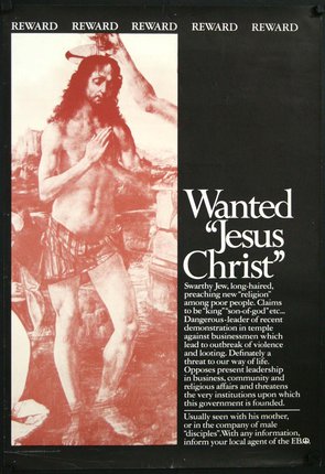 a poster of a man with a cross on his chest