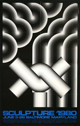 a black and white poster with white lines