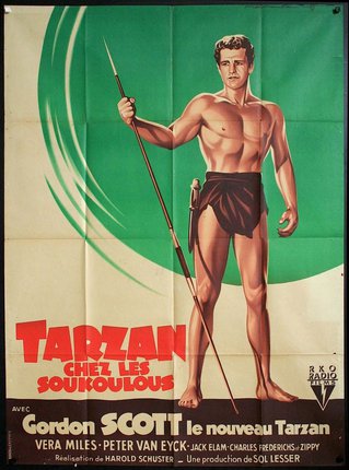a poster of a man holding a spear