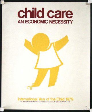 a poster with a child care logo