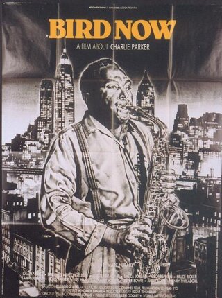 a poster of a man playing a saxophone