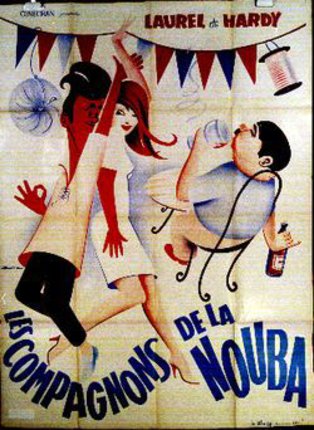 a poster with a man drinking a bottle of alcohol