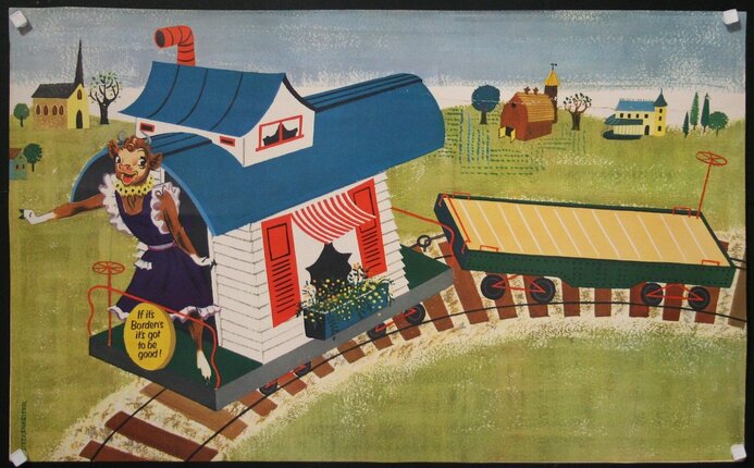 a cartoon of a house on a train track