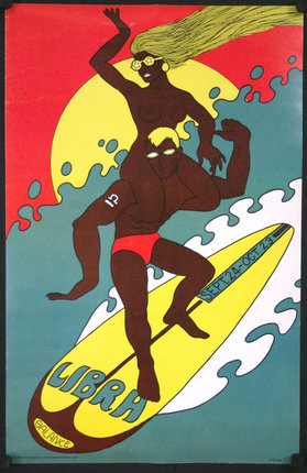 a man and woman on a surfboard
