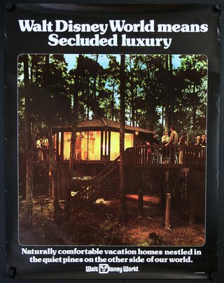 a poster of a house in the woods