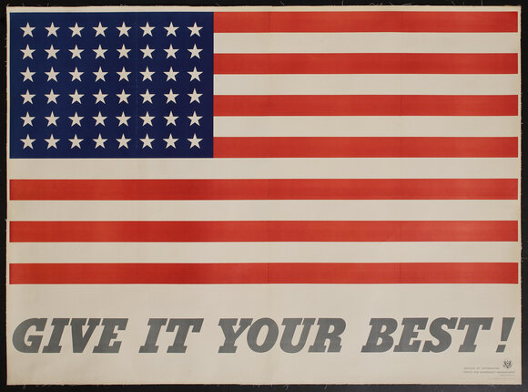 poster with the American flag