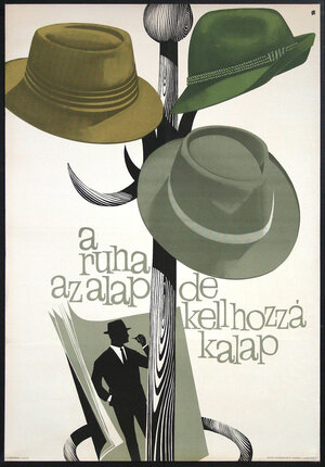a poster of a man with hats