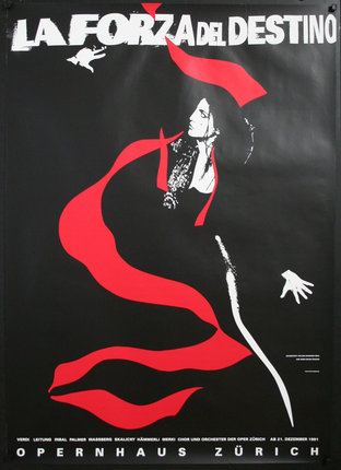 a poster of a woman with a red hat and a long red scarf