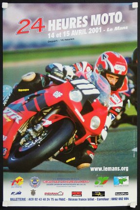 a poster of a man on a motorcycle