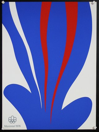 a blue and red abstract art