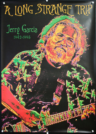 a poster of a man playing a guitar
