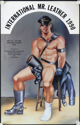 a poster of a man wearing a hat and gloves