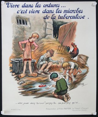 a poster of children playing in a puddle