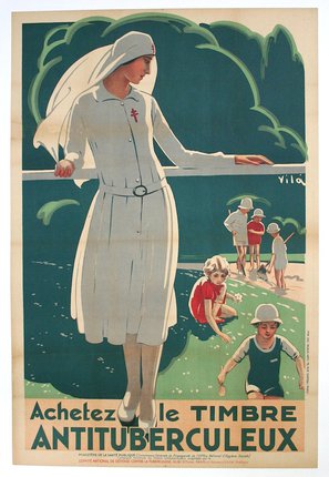 a poster of a nurse and children