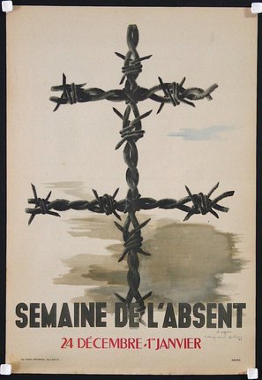 a poster with barbed wire