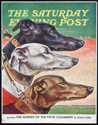 a cover of a magazine with dogs