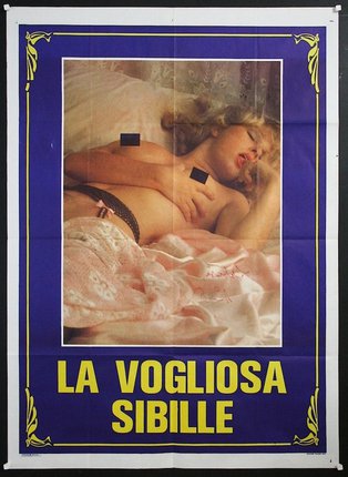 a poster of a woman sleeping on a bed