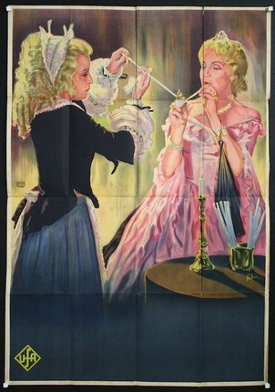 a poster of two women smoking
