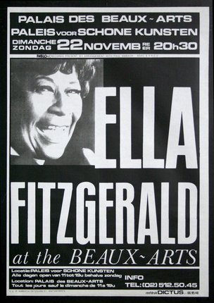 a black and white poster with a woman smiling