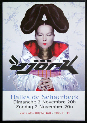 a poster of a woman with a large black hair and a large black bow on her head