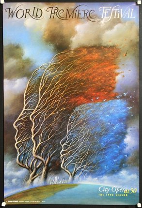 a painting of two trees