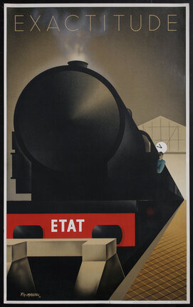 a poster of a train