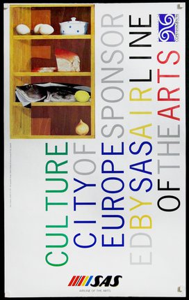 a poster with text and a shelf