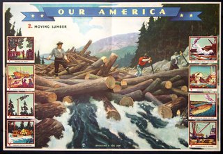 a poster of a lumber mill