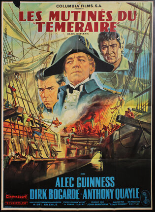 a movie poster with a ship and a captain