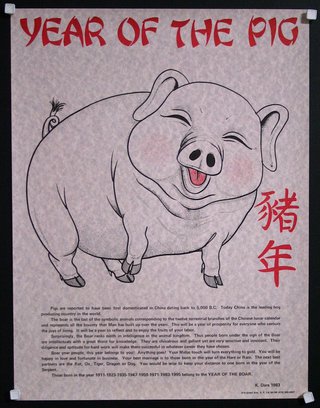 a poster with a pig