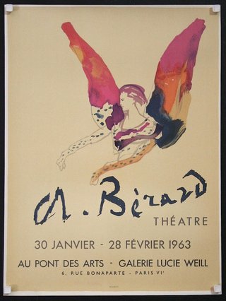 a poster with a woman flying in the air