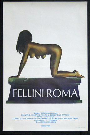 a poster of a woman on a pedestal