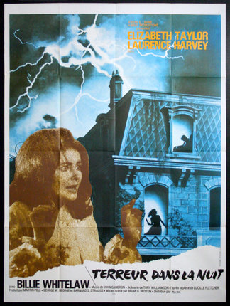a movie poster of a woman and a house