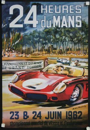 a poster of a race car