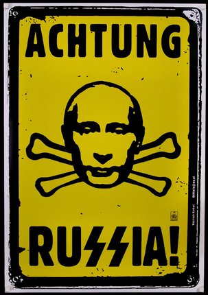 a yellow sign with a face and crossbones on it