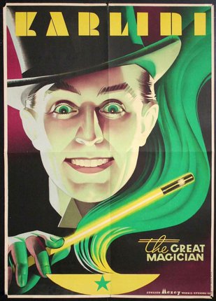 a poster of a man holding a wand