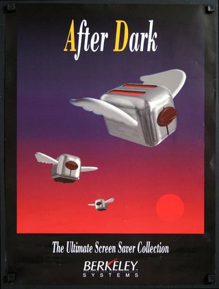 a poster with silver toaster and wings