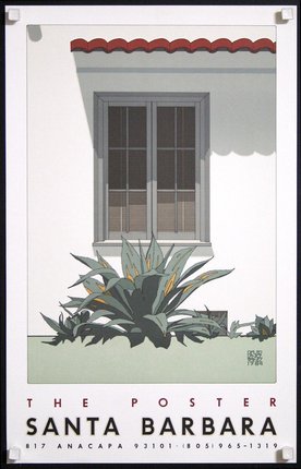 a window and plant in front of a white wall
