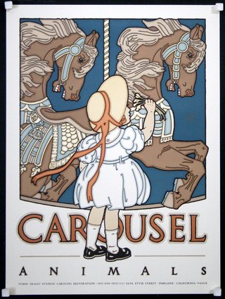 a poster of a carousel
