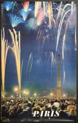 fireworks over a monument